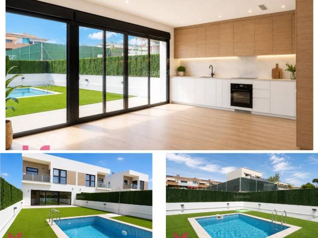 Casa adosada en venta en Cunit, Cunit Residencial Costa Dorada. Casa adosada de obra nueva con piscina privada y jardín Els Jardins de Cunit. Casas adosadas.