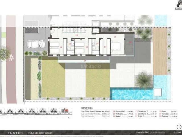 Casa adosada en venta en Monforte del Cid. Exclusiva villa independiente en primera línea de golf en Font del Llop Resort. Casas adosadas Monforte del.