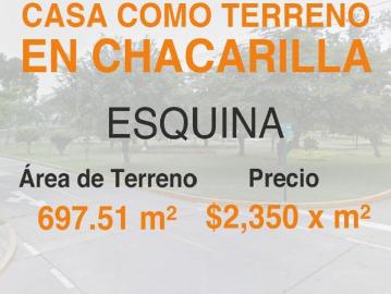 CASA COMO TERRENO EN ESQUINA EN URB. CHACARILLA