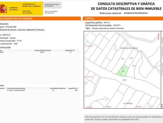 Casa de Pueblo en Venta en Cuevas Labradas, Teruel