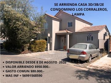 Casa en Arriendo en Lampa 3 dormitorios 3 baños