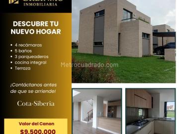 Casa en Arriendo, Siberia, Cota Incluye Siberia