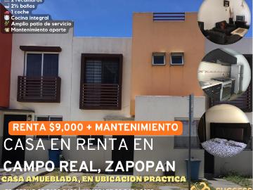 Casa en Renta Amueblada – Campo Real, Zapopan