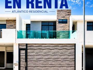 ⭐️ CASA EN RENTA AMUEBLADA EN COTO ATLÁNTICO RESIDENCIAL DE 4 RECAMARAS Y PORTON