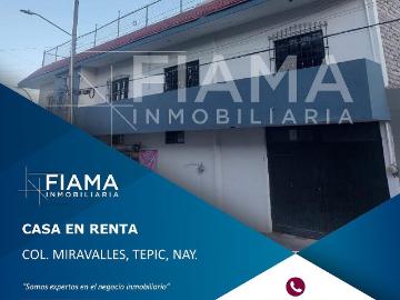 CASA EN RENTA EN COL. MIRAVALLES, TEPIC, NAYARIT