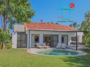 Casa en renta vacacional con 3 recámaras y alberca privada con jardín