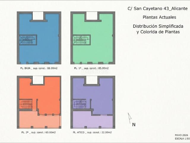 Casa en venta en Alicante, Raval Roig Virgen del Socorro. Casa Adosada en Raval Roig Postiguet: Activo de 260 m² para Inversión, Uso Turístico o Proyecto Residencial. Casas.
