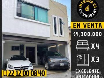 Casa en venta a 1 min de la Recta, 4 recámaras, súper precio