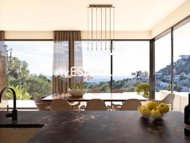 Casa en venta en Benissa, La Fustera. Villa de lujo de obra nueva con vistas panorámicas al mar en Racó de Galeno, Benissa. Casas.