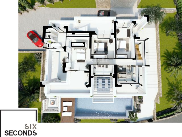 Casa en venta en Benissa, La Fustera. Villanbspcon una encantadoranbsppiscina privada, jardín, solárium ynbspvistas al mar a estrenar.La vivienda se distribuye en dos p. Casas.