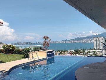 Casa en venta en Joyas de Brisamar, Acapulco, un nivel, alberca, increíble vista