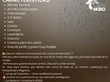 CASA EN VENTA EN LOMAS DEL SANTUARIO OPORTUNIDAD