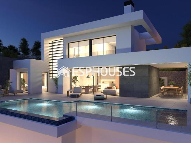 Casa en venta en Poble Nou de Benitatxell el, Cumbre del Sol. Villa de obra nueva con piscina privada y vistas al mar en Benitachell. Casas Poble Nou de Benitatxell.