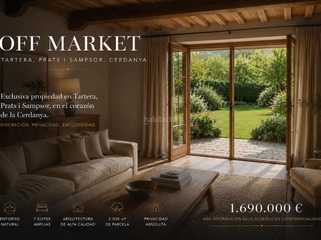 Casa en venta en Prats i Sansor. EXCLUSIVA CASA OFF MARKET EN TARTERA EL PLA. Casas Prats i.