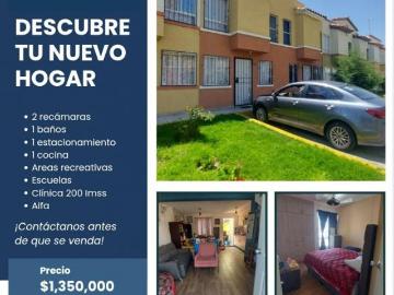 CASA EN VENTA 2 RECAMARAS POR AIFA TECAMAC EDO MEX