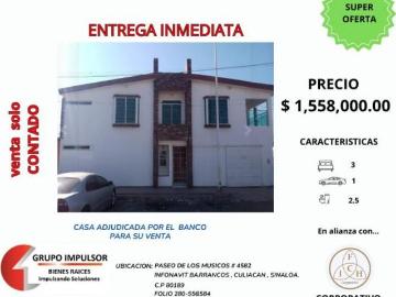 CASA HABITACION EN INFONAVIT BARRANCOS, CULIACAN, SINALOA