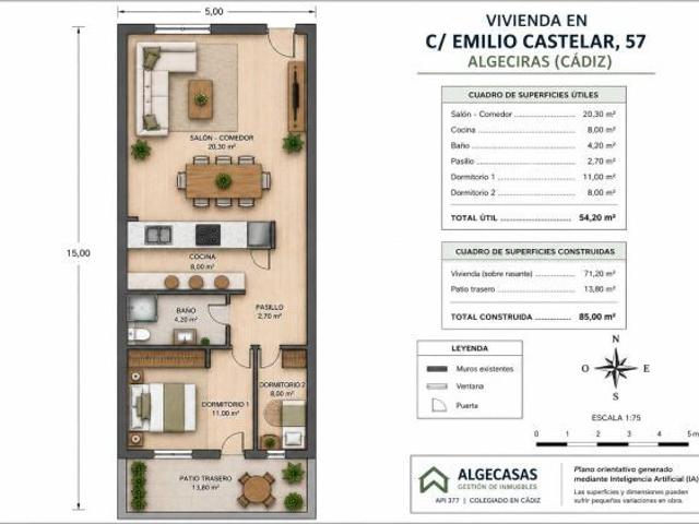 Casa para derribar o rehabilitar en venta – Solar urbano de 85 m2 en Calle Emilio Castelar, Algecira