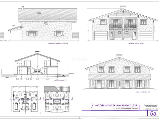Casa pareada en venta en Etxalar. Casa Obra Nueva en Etxalar. Casas pareadas.
