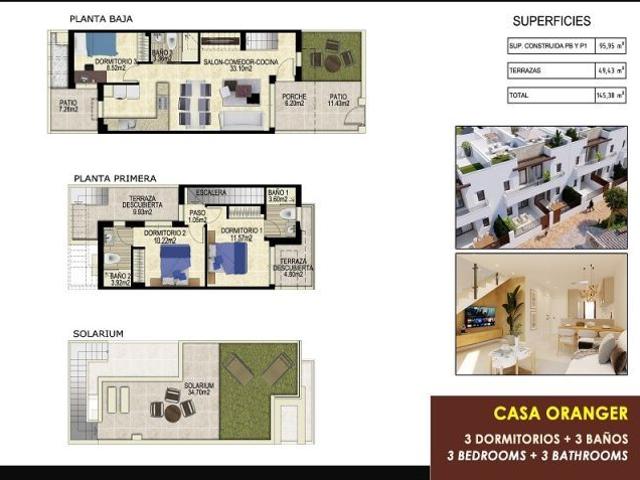 Casa tipo dúplex con 3 dormitorios en Vistabella Orihuela Costa