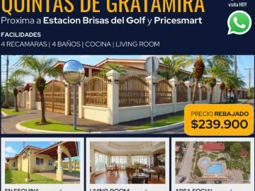 Casas en Brisas del Golf | Casa en esquina en Quintas de Gratamira – Cerca Estación Brisas del Golf, Panamá