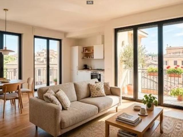 CASSIA BILOCALE ARREDATO CON DOPPIO BALCONE