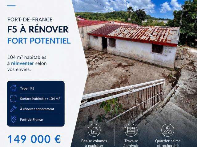 ?CASSONS LES PRIX DE L’IMMOBILIER!? GROSSE OPPORTUNITÉ ! Maison à vendre 5 pièces FORT DE FRANCE 972
