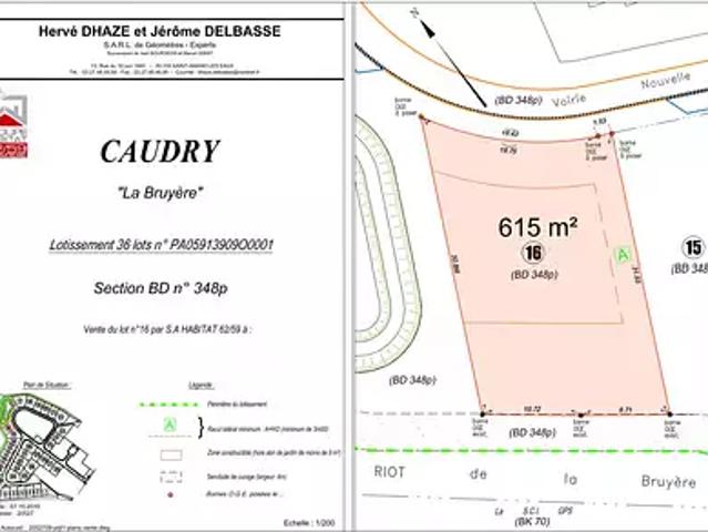 Caudry 59540 Achat / Vente terrain