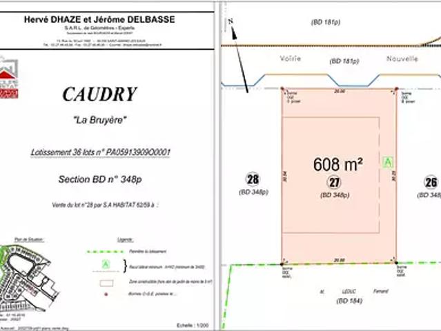 Caudry 59540 Achat / Vente terrain