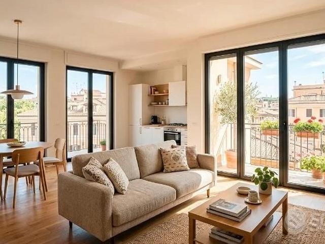 Centocelle trilocale arredato con balcone