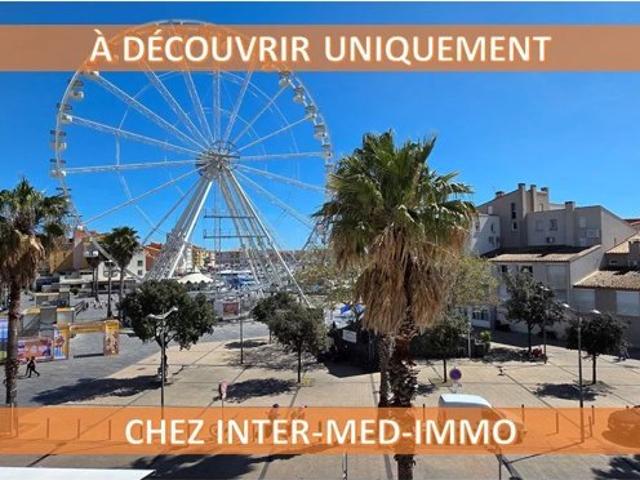 A Vendre Le Cap d'Agde 34300 Centre Port Appartement de 3 pièces avec terrasse vue sur les Quais et Garage