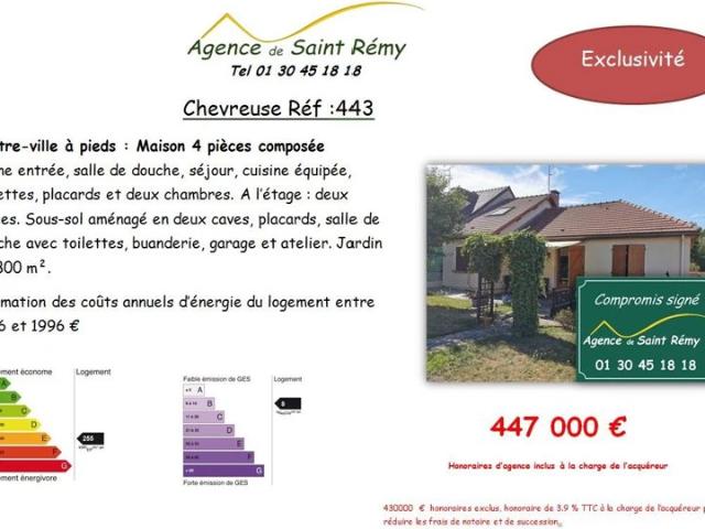 Centre ville à pieds: Maison 4 pièces composée