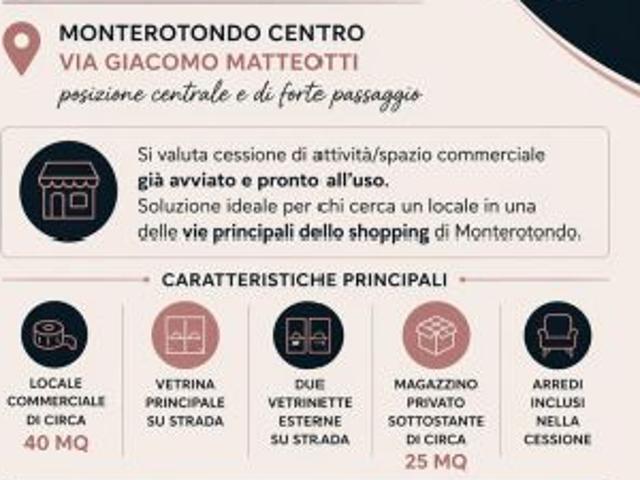Cedesi attivit commerciale avviata in Monterotondo centro