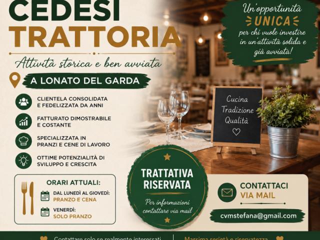 CEDESI TRATTORIA AVVIATA A LONATO DEL GARDA