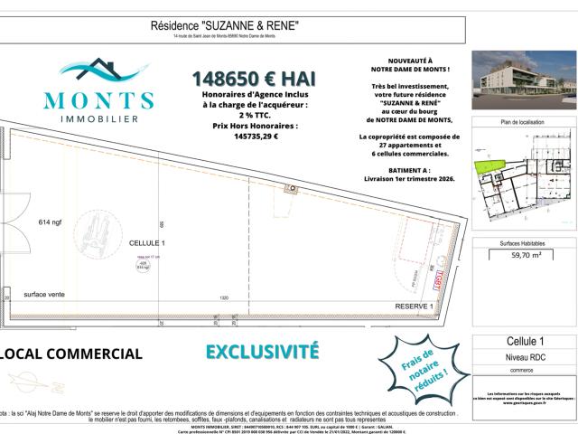 CELLULE 1 / 59,70 m2