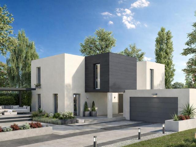 Cette maison moderne à toit plat dans un nouveau quartier ca. 129m² Saint Louis