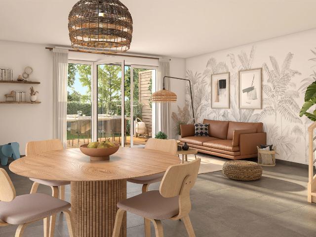 Cette résidence située dans un quartier pavillonaire calme se compose d'un ensemble d'appartements et de maisons allant du T2 au T4 3 pièces, 65 m²