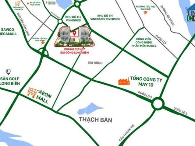 Chỉ 1,6 căn hộ 2PN gần hồ Sài Đồng, giáp Vinhome Riverside, đã có sổ, NH hỗ trợ vay 50%