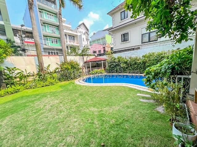 Cho thuê biệt thự sân vườn, hồ bơi riêng tại Thảo Điền, khu an ninh, 5PN, 550m2 đất