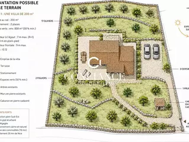 Châteauneuf Villevieille 06390 Achat / Vente terrain