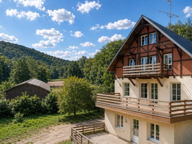 Chattel saint germain: Appartement de caractère rénové Maison ancienne en lisière de forêt Terrasse & par