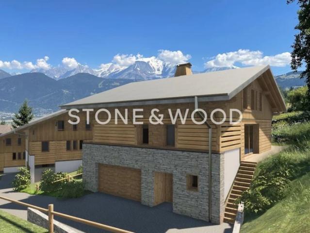 Chalet avec vue panoramique sur les sommets alpins
