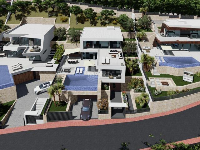Chalet en venta en Calp, Maryvilla. Proyecto nuevo con vistas panoramicas al mar y a todo Calpe. Chalets.