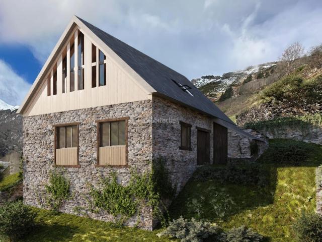 Chalet en venta en Bausen Pirineos. Borda de obra nueva en Bausen. Chalets.