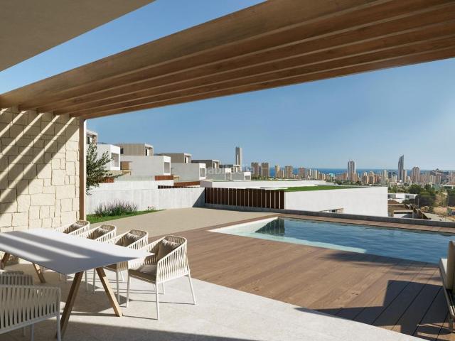 Chalet en venta en Finestrat, Balcón de Finestrat Terra Marina. Villas de Lujo Mahon Residencial Lidiamar en Finestrat Benidorm. Chalets.