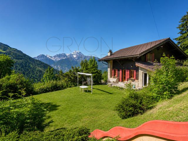 Chalet in Gryon mit eigenem Studio, Blick auf die Berge