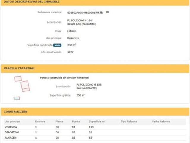 Chalet Venta Sax, Sax