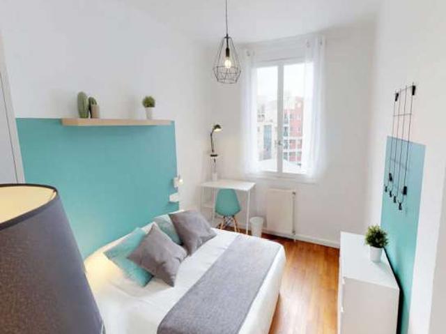 Chambre dans un appartement partagé de 5 chambres à Guillotière, Lyon