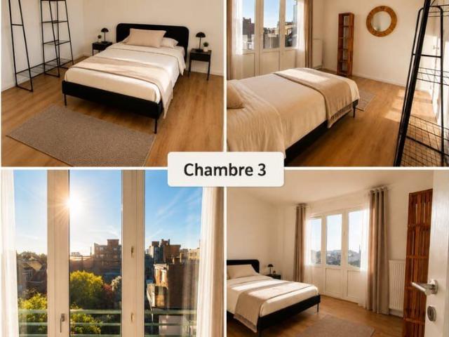 CHAMBRE DE 15 M² + BALCON EN COLOC 3 PERS. CAMPUS A 300M