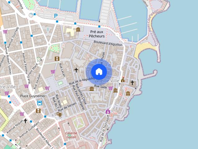 Charmant 2 pièces meublé à Antibes Vieille Ville avec Wi Fi et climatisation