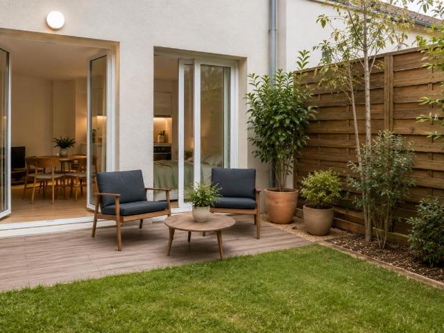 CHARMANT T2 AVEC TERRASSE + JARDIN + PARKING